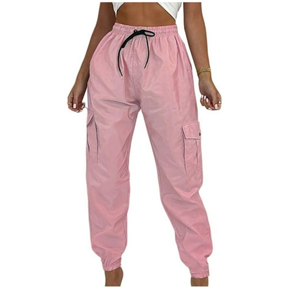 Maean Women's High Waist Cargo Pants Casual Loose Outdoor Jogger Workout Drawstring Trousers with Pockets