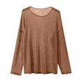 thumbnail image 1 of Maean Women's Mesh Top Crewneck Oversized Shirt Loose See Through Long Sleeve Hollow out Pullover Tops, 1 of 7