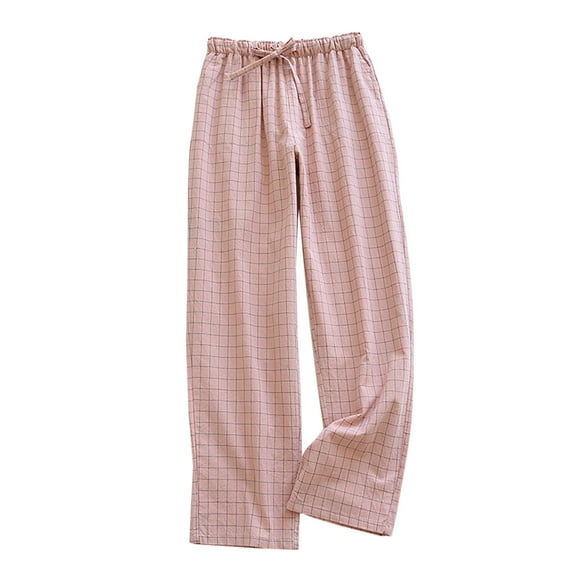 Maean Women's Plaid Pajama Bottoms Casual Elastic Waist Drawstring Wide Leg Soft and Comfy Sleepwear Pants