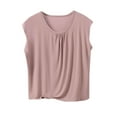 thumbnail image 1 of Maean Women's Plus Size Pajamas Tank Top Sleeveless Crew Neck Pleated Loose Tee Summer Sleepwear, 1 of 4