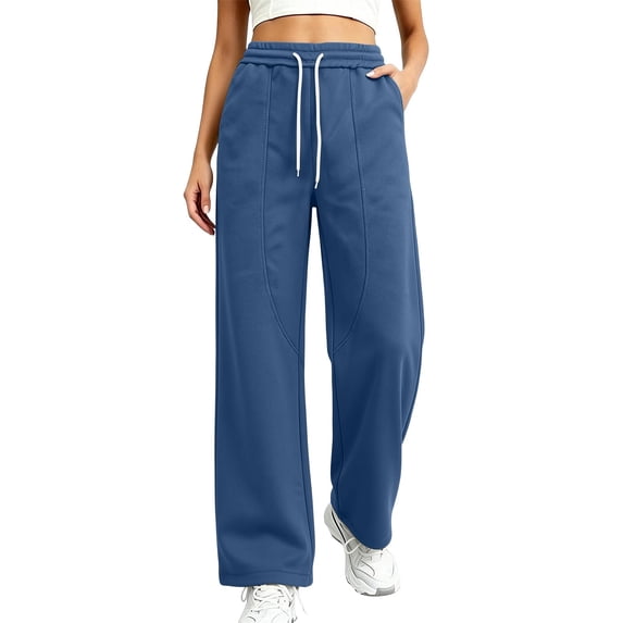 Maean Women's Straight Leg Sweatpants Drawstring Elastic Waist Workout Casual Loose Pants with Pockets