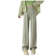 thumbnail image 1 of Maean Women's Summer Pants High Waist Elastic Wide Leg Comfy Pants Full Length Loose Casual Sweatpants, 1 of 3