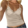 thumbnail image 1 of Maean Women's Tank Top V Neck Lace Trim Camisoles Spaghetti Strap Slim Undershirts Tops for Ladies, 1 of 5