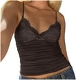 thumbnail image 1 of Maean Women's Tank Top V Neck Lace Trim Camisoles Spaghetti Strap Slim Undershirts Tops for Ladies, 1 of 5