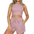 thumbnail image 1 of Maean Women's Trendy Outfits 2 Piece Sets Sleeveless Crop Tops and Casual Drawstring Sweatpants with Pockets, 1 of 7