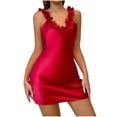 thumbnail image 1 of Maean Women's V Neck Nightgown Sleeveless Sleepwear Cami Nightdress Short Wedding Bridal Nightgowns, 1 of 7