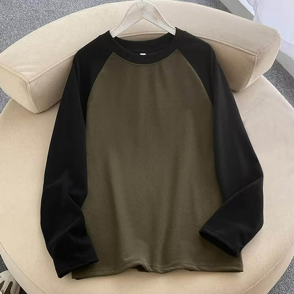 Maean Women's Winter Loungewear Tops Warm Sherpa Lined Fleece Crewneck Pullover Sweatshirt with Pockets