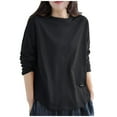 thumbnail image 1 of Maean Womens Basic Shirts Solid Color Casual Lightweight Sweatshirt Round Neck Long Sleeve Tees Tops, 1 of 7