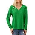 thumbnail image 1 of Maean Womens Basic Undershirts Square Neck Buttons Tops Long Sleeve Tight Shirts Fall Ribbon Tees, 1 of 5