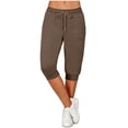 thumbnail image 1 of Maean Womens Capris Sweatpants Jogger Athletic Pant Elastic Waist Drawstring Capri Pants with Pockets, 1 of 7