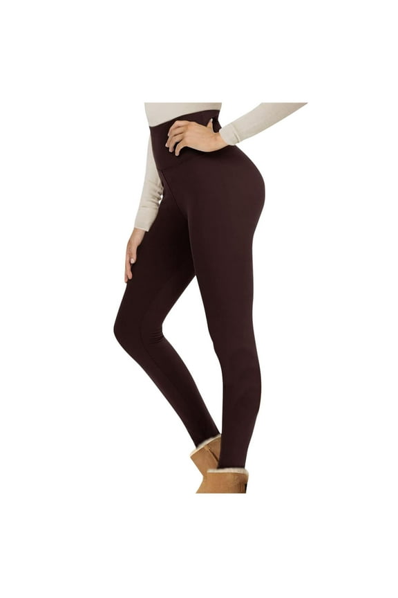 Womens Fleece Leggings Thermal Underwear Long Bottoms Layered Lounge Pants for Cold Weather