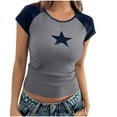 thumbnail image 1 of Maean Womens Independence Day Shirts Star Graphic Short Sleeve Crop Tops Summer Going out Tshirts 2025, 1 of 6