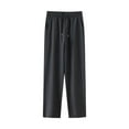 thumbnail image 1 of Maean Womens Plus Size Straight Leg Pant Drawstring Elastic Waist Loose Casual Business Trousers Pants, 1 of 7