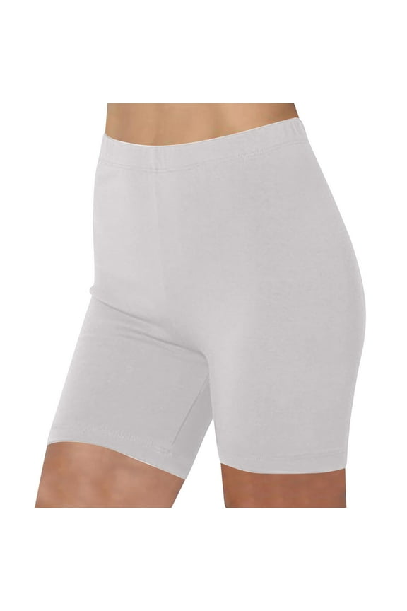 Womens Plus Size Yoga Shorts Cotton Breathable High Waist Gym Running Workout Biker Short Pants