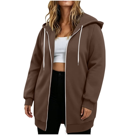 Maean Womens Plus Size Zip up Hoodie Sweatshirt Jacket Oversized Long Sleeve Fall Fashion Hooded Sweatshirts