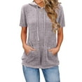 thumbnail image 1 of Maean Womens Short Sleeve Summer Shirts with Pocket Fashion Hoodies Pullover Knit Sweatshirts Tops, 1 of 5