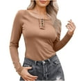 thumbnail image 1 of Maean Womens Square Neck Tops Basic Plain Shirts Girls Crop Slim Tops Fall Outfits Fashion Clothes, 1 of 7