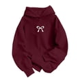 thumbnail image 1 of Maean Womens Sweatshirt Bow Printed Cute Pullover Long Sleeve Lightweight Loose Hoodies Sweatshirts with Pockets, 1 of 7