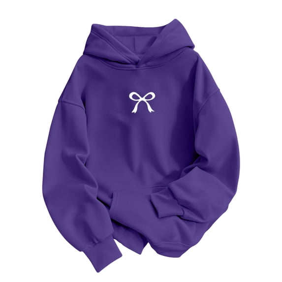 Maean Womens Sweatshirt Bow Printed Cute Pullover Long Sleeve Lightweight Loose Hoodies Sweatshirts with Pockets