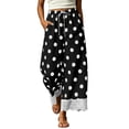 thumbnail image 1 of Maean Womens Wide Leg Lounge Pants Polka Dot Lace Hem Elastic Waist Drawstring Cute Fashion Pant with Pockets, 1 of 7