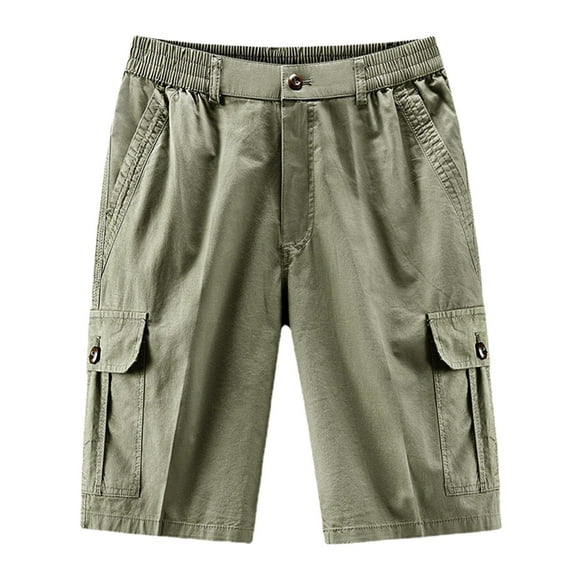 Maean Xl-5XL Big and Tall Shorts for Mens Cotton Cargo Shorts Hiking High Elastic Waist Pockets Shorts