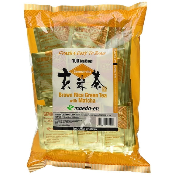 Maeda En Genmai-Cha With Matcha Tea Bags, Roasted Rice, 100 Count