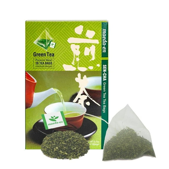 Maeda-en Premium Sen-cha Green Tea 10 Tea Bags Japanese Origin Hot or Iced Drink Individually Wrapped Teabag