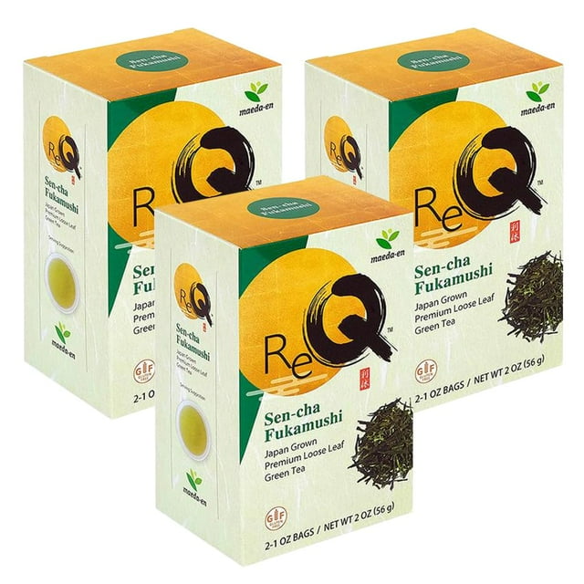 Maeda-en Re-Q Sen-cha Fukamushi Loose Leaf Green Tea 168 Gram Japanese Origin Hot or Iced Drink Grassy Earthy Flavor