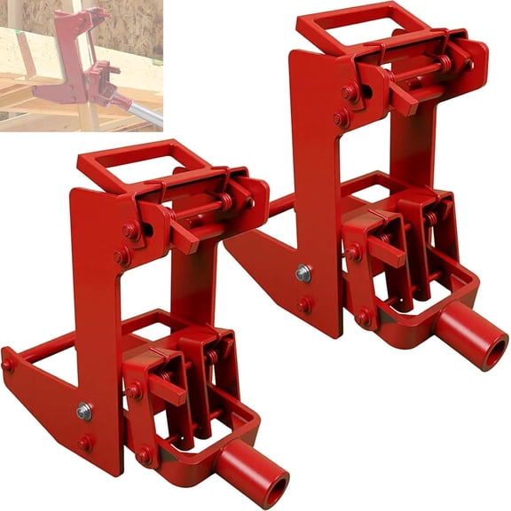 Maeklon 2 Pcs Wall Jack, Portable Lifting Tool Works with 1-1/2" x 3-1/2" Fir Poles or 1" OD Steel Pipes, Heavy-Duty Wall Jacks for Framing, Lifting Wall Beams, Red