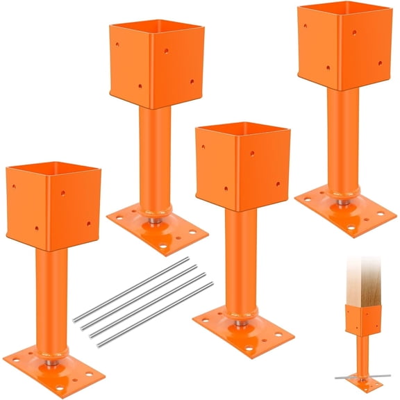 Maeklon 4 Pack Screw Jack Post, 4" x 4" Adjustable Shore Jack, 24000 Lbs Max Load Capacity, Adjustable House Floor Jacks for Leveling