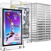 Maeklon 80 Pcs 130 Pt Acrylic Magnetic Card Holders, 2.5 x 3.5 One Touch Card Holder, Transparent Magnetic Case, for Cards Collect, Storage and Display