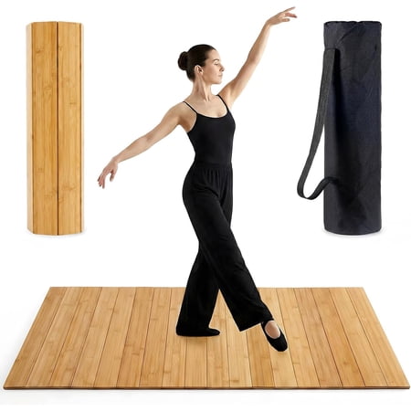 Maeklon Portable Tap Dance Floor 47.4 x 23.6 in Foldable Bamboo Tap Board Foldable Bamboo Tap Board With Cushioned Non Slip Base Designed For Tap Jazz Ballet Practice At Home Studio And Outdoor Use