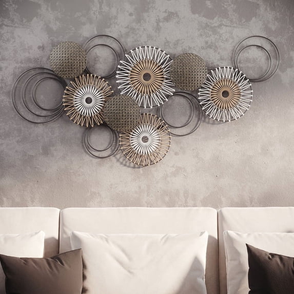 Maela Contemporary Abstract Plate Metal Wall Art