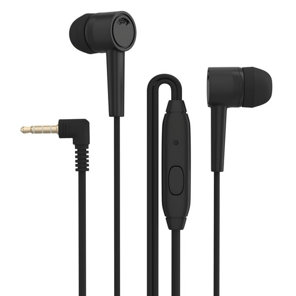 Maeline Bulk Earbuds With Microphone And 3.5 mm Headphone Plug 100 Pack Black