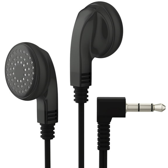 Maeline Bulk Wired Cord Stereo In-Ear Earphones with 3.5mm Audio Plug Compatible with Phones/Laptops/Computers/Tablets/MP3 for Children/School/Airplane Travel - 100 Pack, Black
