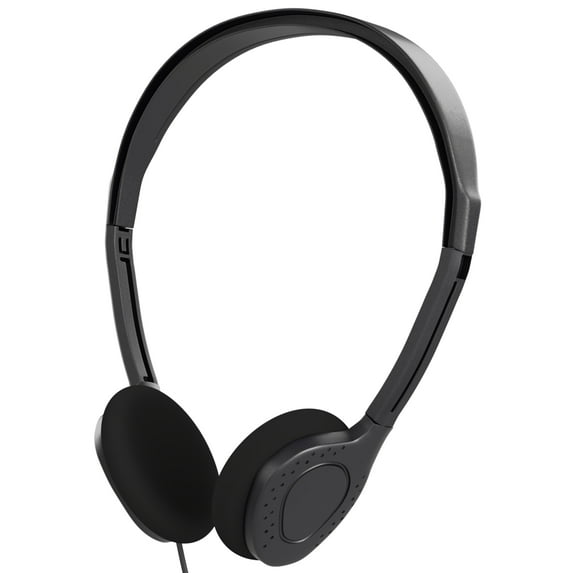 Maeline Bulk Wired Cord Stereo On-Ear Headphones with 3.5mm Audio Plug Compatible with Phones/Laptops/Computers/Tablets/MP3 for Children/School/Airplane Travel - 10 Pack, Black