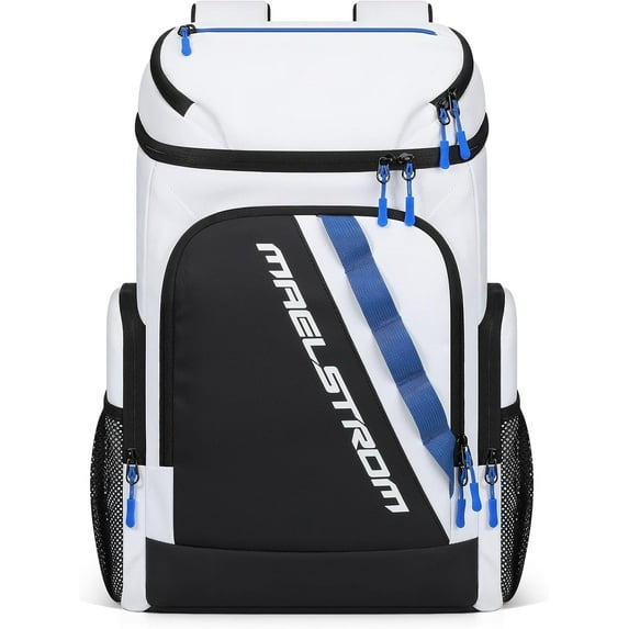 Maelstrom Backpack Cooler,36 Can Cooler Backpack,Soft Cooler Bag Insulated Leakproof,Lightweight Ice Chest Backpack,Travel Cooler Lunch Backpack for Camping,Hiking,Beach,White