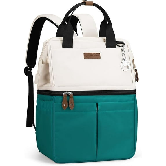 Maelstrom Cooler Backpack, 36 Cans Insulated Backpack Cooler, Soft Leakproof Double Deck Cooler Bag, Lightweight Lunch Backpack for Men & Women,Perfect for Beach Travel, Camping & Work-Black