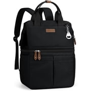 Maelstrom Cooler Backpack, 36 Cans Insulated Backpack Cooler, Soft Leakproof Double Deck Cooler Bag, Lightweight Lunch Backpack for Men & Women,Perfect for Beach Travel, Camping & Work-Black