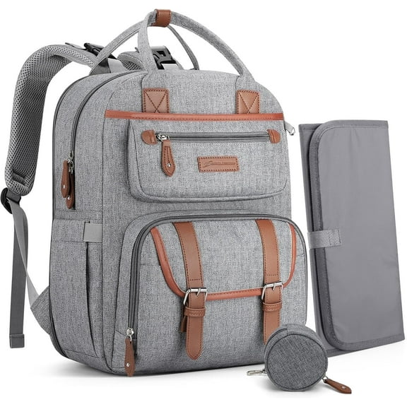 Maelstrom Diaper Bag Backpack,29L-45L Expandable Large Baby Bag for 2 Kids/Twins Baby Stuff, with Removable Cross Body Bottle Bag for Mom/Dad,Stylish Nappy Bag Gift for Boys/Girl-Black