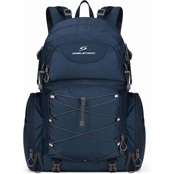 Maelstrom Hiking Backpack, 40L Waterproof Camping Daypack for Men and Women, Lightweight Travel Pack with Rain Cover-Blue