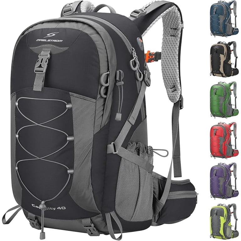 Maelstrom Hiking Backpack,Camping Backpack,40L Waterproof Hiking Daypack with Rain Cover,Lightweight Travel Backpack,Grey - Walmart.com Maelstrom Hiking Backpack,Camping Backpack,40L Waterproof Hiking Daypack with Rain Cover,Lightweight Travel Backpack,Grey - Walmart.com