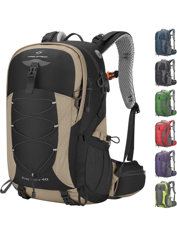 Hiking Backpack,Camping Backpack,40L Waterproof Hiking Daypack with Rain Cover,Lightweight Travel Backpack,Grey