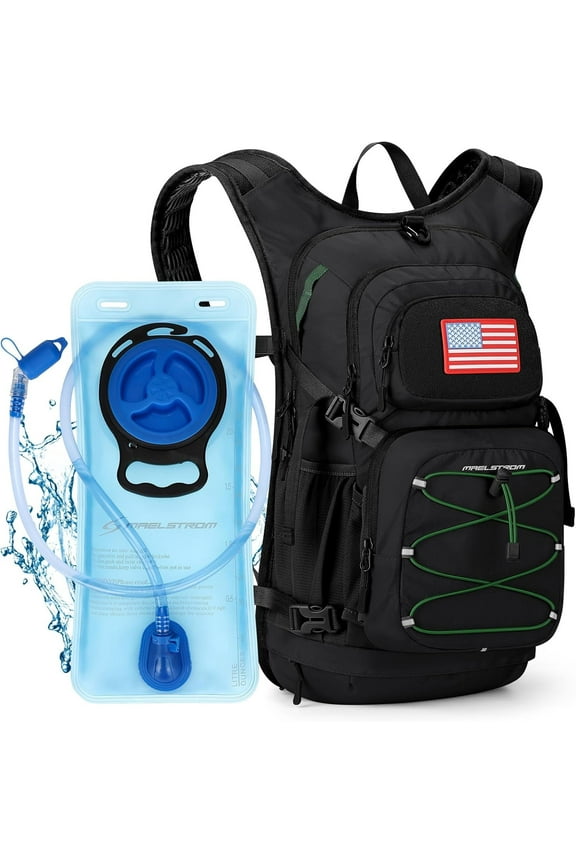 Hydration Backpack, Hiking Backpack with 2L/3L Water Bladder, High Flow Bite Valve Water Backpack Lightweight
