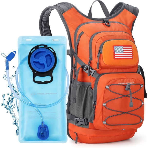 Maelstrom Hydration Backpack, Hiking Backpack with 2L/3L Water Bladder, High Flow Bite Valve Water Backpack Lightweight