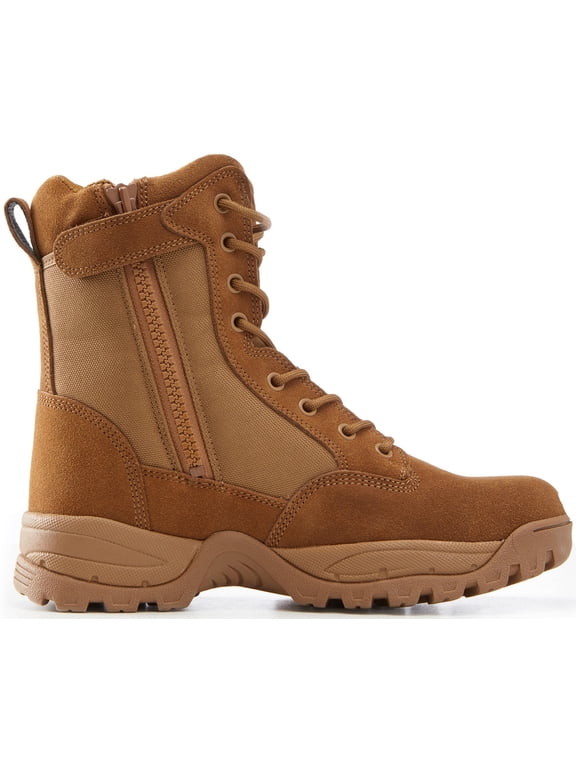 Military Tactical Work Boots, AR 670-1 Compliant, Coyote Brown, Size 11.5W