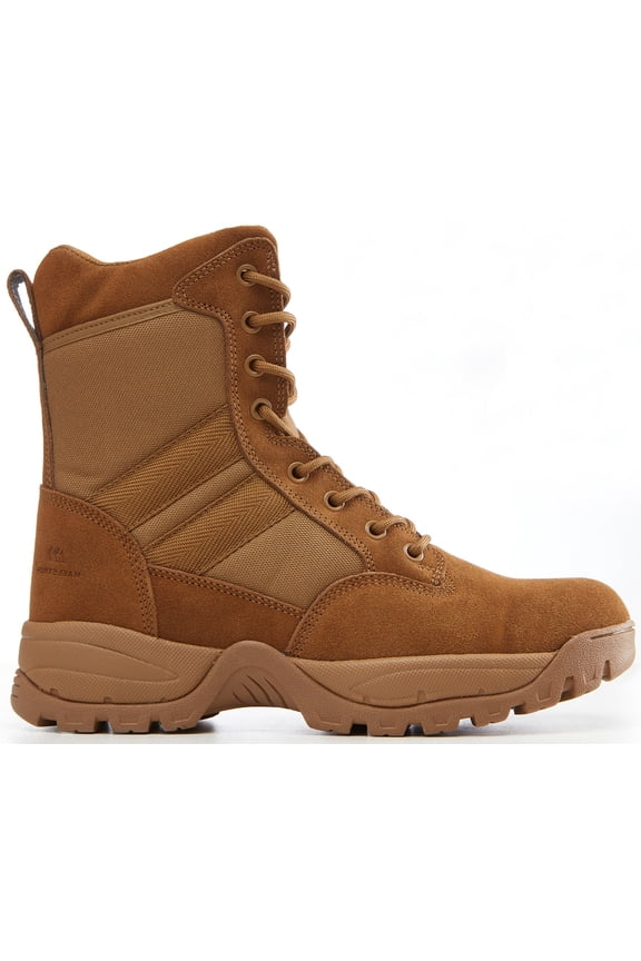 Military Tactical Work Boots, AR 670-1 Compliant, Coyote Brown, Size 11.5W