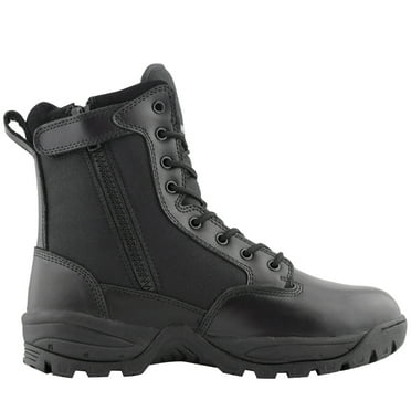 Maelstrom Military Tactical Work Boots with Side Zipper, Black, Size 13M