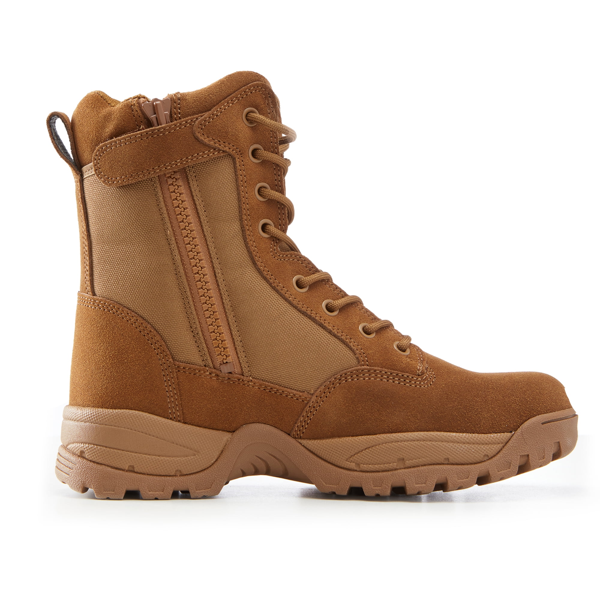 Maelstrom Military Tactical Work Boots with Side Zipper, Coyote Brown