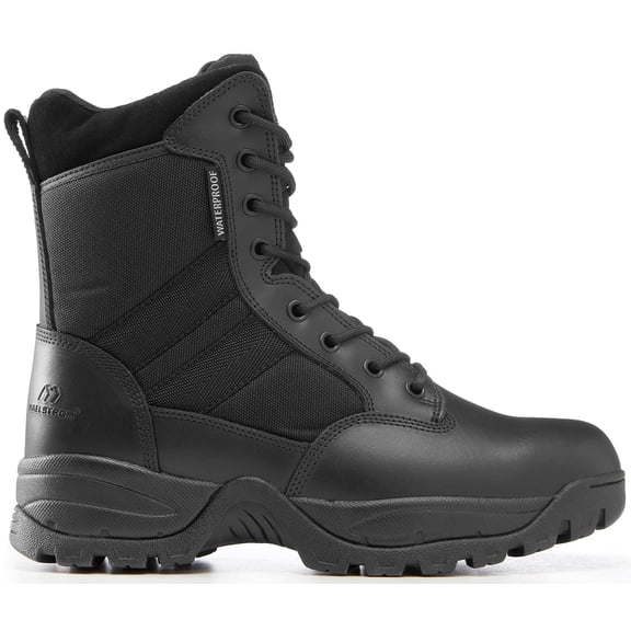 Maelstrom Military Tactical Work Waterproof Boots with Side Zipper, Black, Size 8M